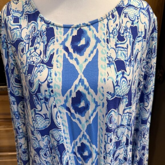 Lilly Pulitzer Ophelia Swing Dress Get Trunky Elephants L EUC - Picture 5 of 13
